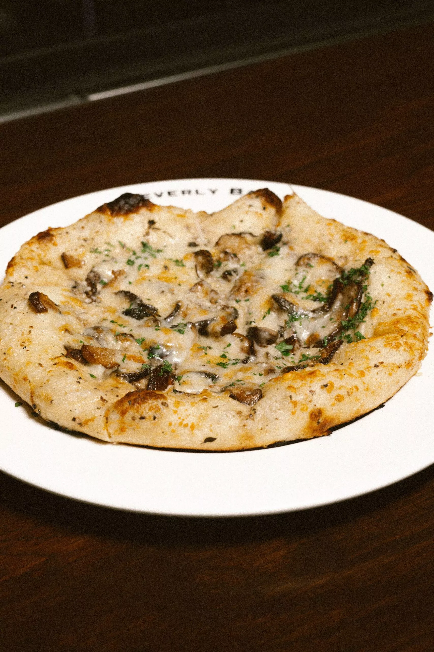 Truffle and wild mushroom pizza — a Beverly Bar signature dinner dish